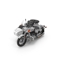 White Retro Motorcycle Ural M70 with Cradle PNG & PSD Images