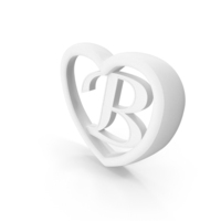 Monochrome Heart With Letter B PNG & PSD Images