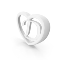 Monochrome Heart With Letter D PNG & PSD Images