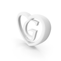 Monochrome Heart With Letter G PNG & PSD Images