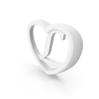 Monochrome Heart With Letter L PNG & PSD Images