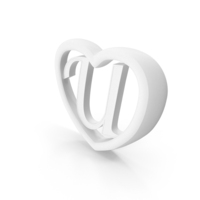 Monochrome Heart With Letter U PNG & PSD Images
