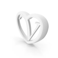 Monochrome Heart With Letter V PNG & PSD Images