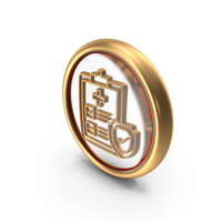Medical Check List Secure Report Symbol Glass Coin PNG & PSD Images