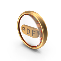 PDF Symbol Glass Coin PNG & PSD Images