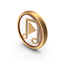 Play Music Symbol Glass Coin PNG & PSD Images