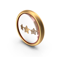 Rating Three Star Design Glass Coin PNG & PSD Images