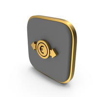 Euro Exchange Arrows Square Coin PNG & PSD Images