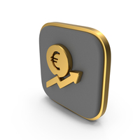 Euro Financial Growth Square Coin PNG & PSD Images
