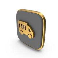 Fast Delivery Vehicle Square Coin PNG & PSD Images