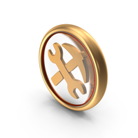 Setting Repair Icon Gold Glass Coin PNG & PSD Images