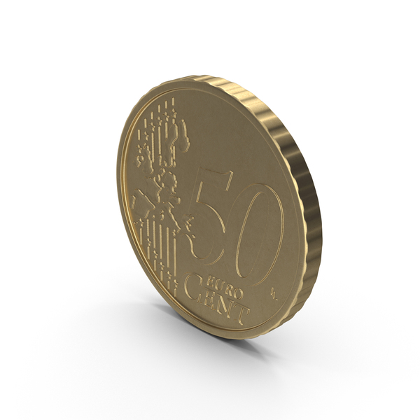 西班牙欧元硬币50美分PNG和PSD图像