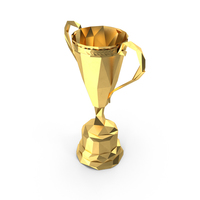 Low Poly Gold Trophy PNG & PSD Images