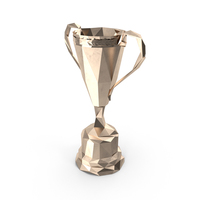 Low Poly Bronze Trophy PNG & PSD Images