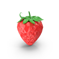 Low Poly Strawberry PNG & PSD Images