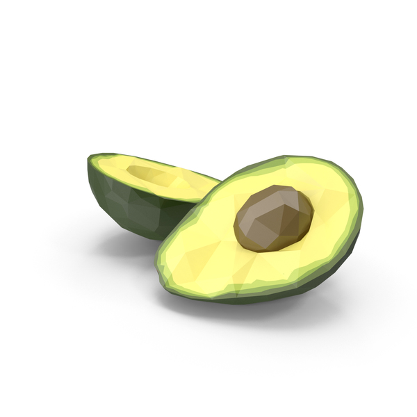 Low Poly Split Avocado PNG & PSD Images