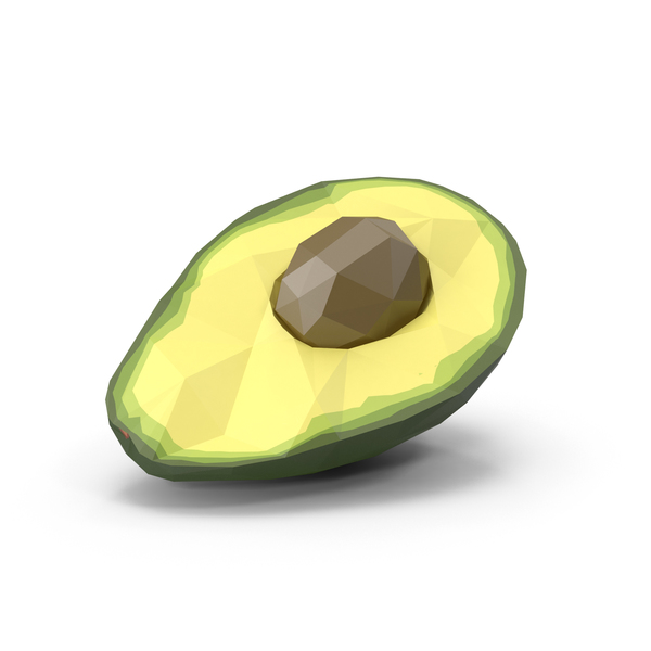 Low Poly Avocado Halved PNG & PSD Images
