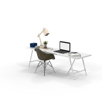 White Desk, Brown Chair and New York Book PNG & PSD Images