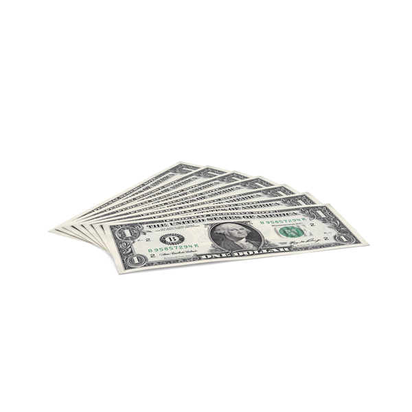 美国钞票：$ 1比尔PNG和PSD图像