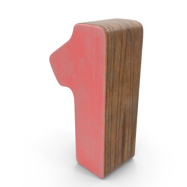Number: 1 Wooden with Paint PNG & PSD Images Number: 1 Wooden with Paint PNG & PSD Images
