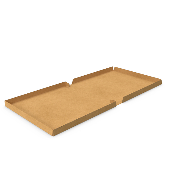 10-Inch Kraft Paper Pizza Box - Full Open PNG & PSD Images