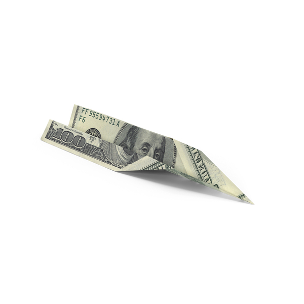 Usa Banknote: 100 Dollar Bill Paper Airplane PNG & PSD Images