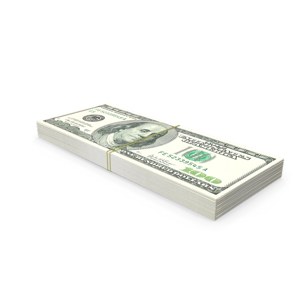 One Hundred Bill: 100 Dollar Bills Stack PNG & PSD Images
