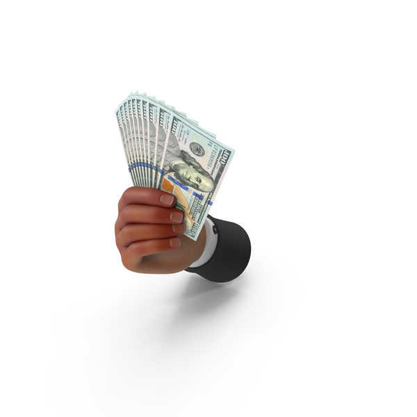 One Hundred Dollar: 100 Dollars US Notes Holding Black Hand Money PNG & PSD Images