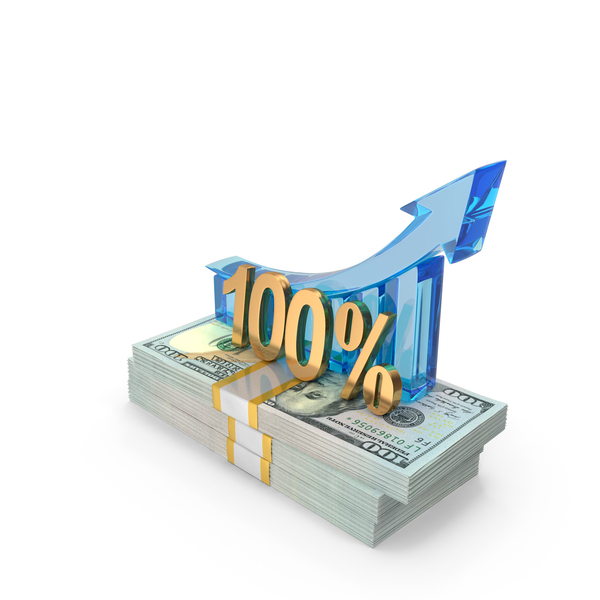 One Hundred Bill: 100 Percent Arrow Growth On 100 US Dollar Money Notes PNG & PSD Images