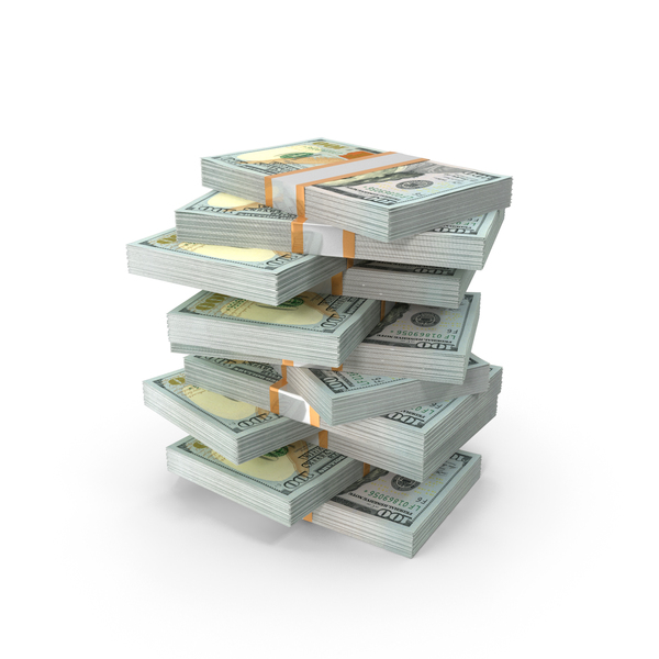 One Hundred Bill: 100 US Dollar Money Currency Lot Stack PNG & PSD Images