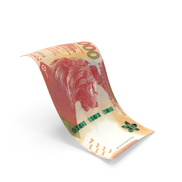 Currency: 1000 Hong Kong Dollars Money Note Falling PNG & PSD Images