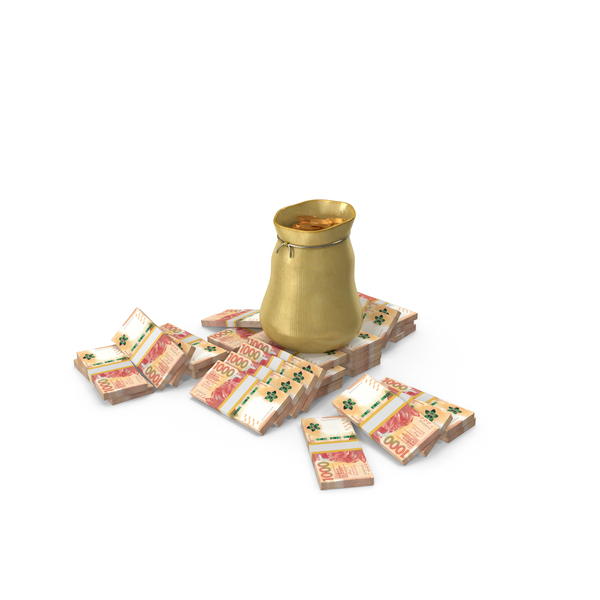 1000 Hong Kong Dollars Money Notes Bag Coins Currency PNG & PSD Images