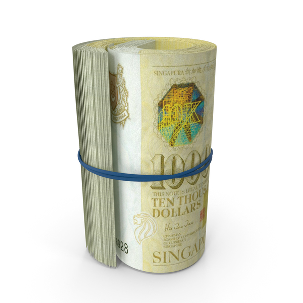 Banknote: 10000 Singapore Dollar roll PNG & PSD Images Banknote: 10000 Singapore Dollar roll PNG & PSD Images