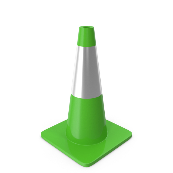 Cones: 18 Inch Traffic Cone With Reflector Green PNG & PSD Images