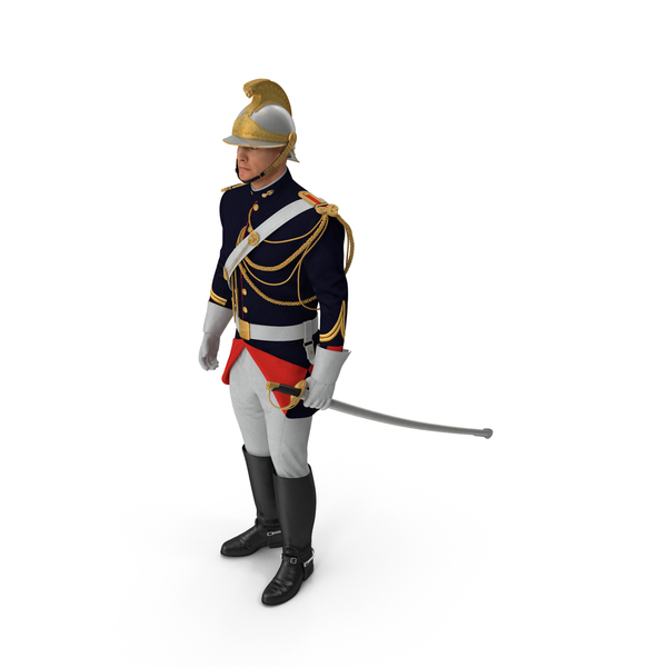 Warrior: 1872 French Cuirassier Standing Pose PNG & PSD Images