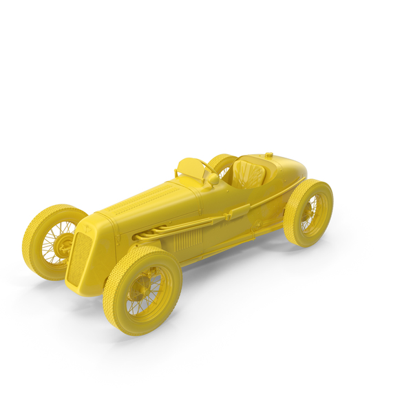 Race Car: 1930 Austin Seven Special Monoposto True  Yellow PNG & PSD Images