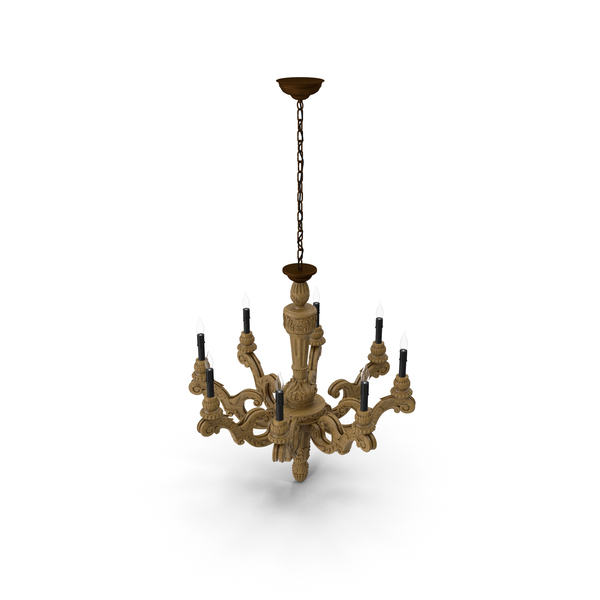 19th C. French Baroque Wood Chandelier Large PNG & PSD Images 19th C. French Baroque Wood Chandelier Large PNG & PSD Images