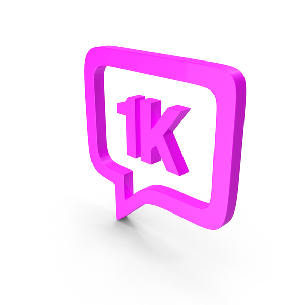 Speech Balloon: 1K Message Logo Pink PNG & PSD Images