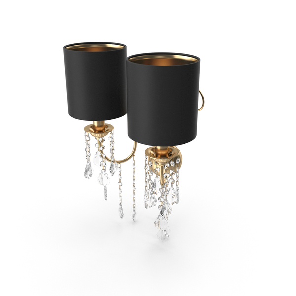 Sconce: 2 Bulbs Black Shade Wall Lamp PNG & PSD Images Sconce: 2 Bulbs Black Shade Wall Lamp PNG & PSD Images