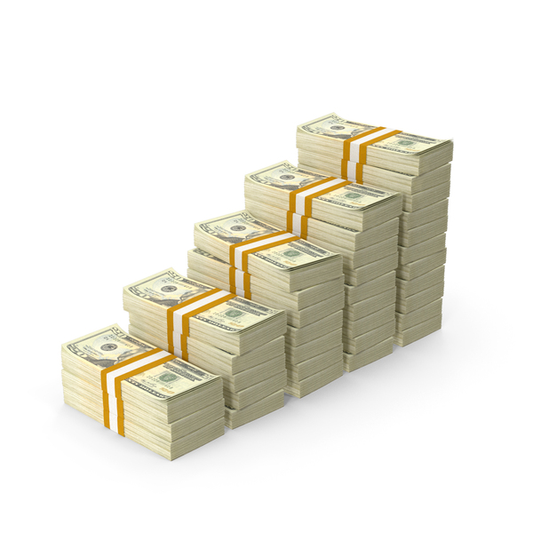 Twenty Dollar Bill: 20 Dollars Stepped Stacks PNG & PSD Images