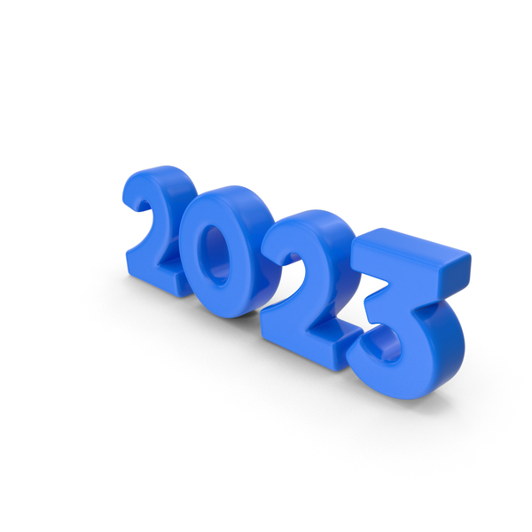 Number Display: 2023 Blue PNG & PSD Images