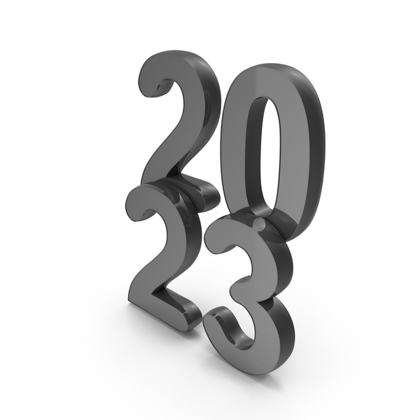 New Year's Letters: 2023 Number Black PNG & PSD Images