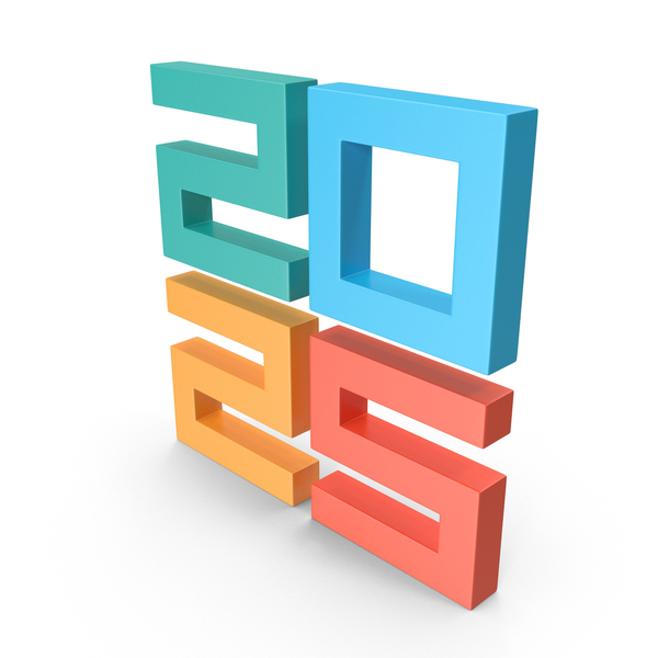 2025 Colorfull PNG Images PSDs For Download PixelSquid S123719799 2025 Colorfull New Year S Letters 8dr1K99 600