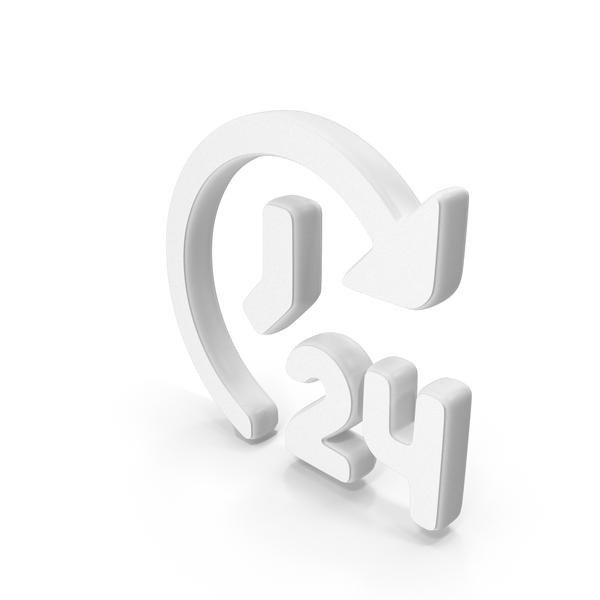Symbols: 24 Hour Time White Symbol PNG & PSD Images