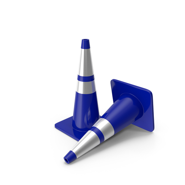 Cones: 28 Inch Traffic Cone With Reflector Blue PNG & PSD Images