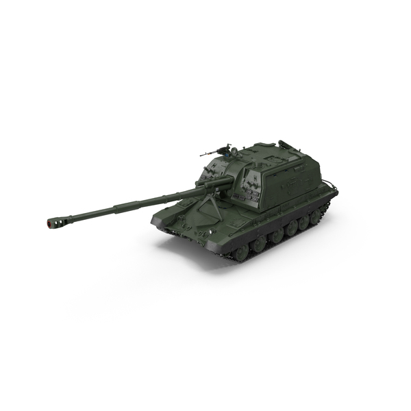 Self Propelled Howitzer: 2S19 Msta Green PNG & PSD Images Self Propelled Howitzer: 2S19 Msta Green PNG & PSD Images