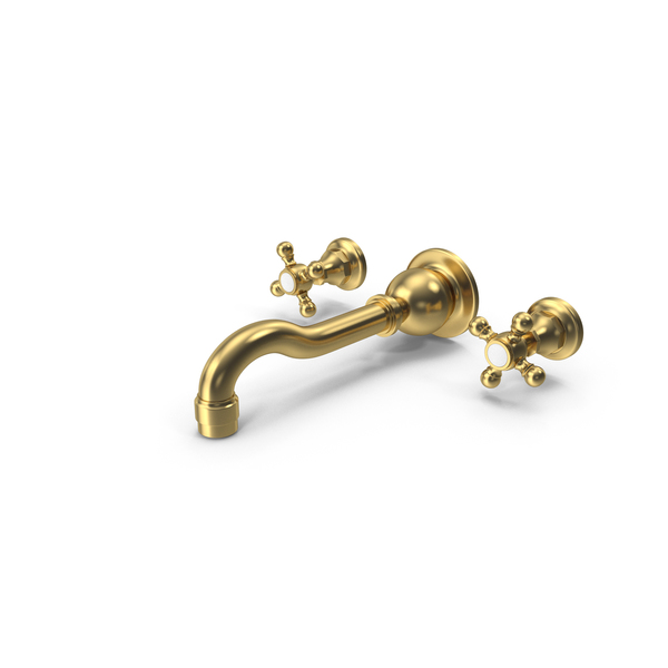 Fixtures: 3 Hole Wall Mounted Golden Bathroom Mixer PNG & PSD Images Fixtures: 3 Hole Wall Mounted Golden Bathroom Mixer PNG & PSD Images