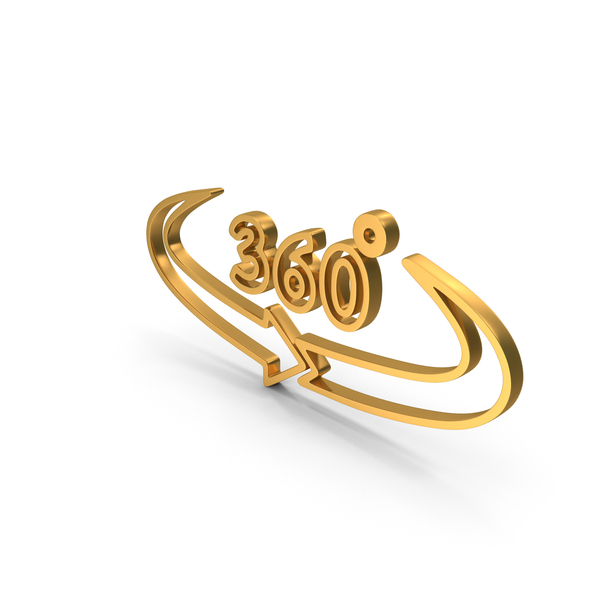 Logo: 360 Degrees Icon Gold PNG & PSD Images