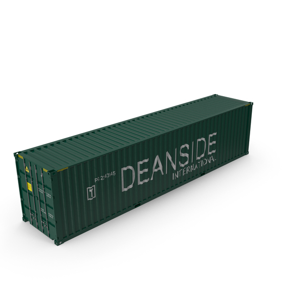 Cargo: 40 ft High Cube Container Green PNG & PSD Images