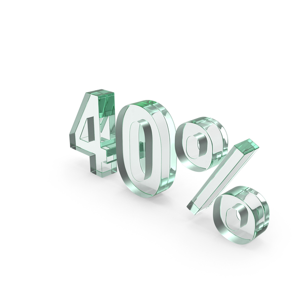 Number: 40% Glass Sign PNG & PSD Images
